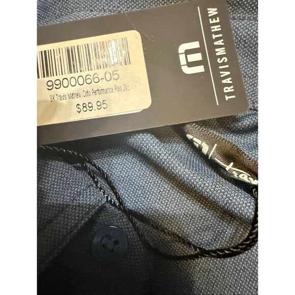 NWT Travis Mathew Mens Short Sleeve Performance Golf Polo Shirt Blue Size 2XL - Picture 8 of 11